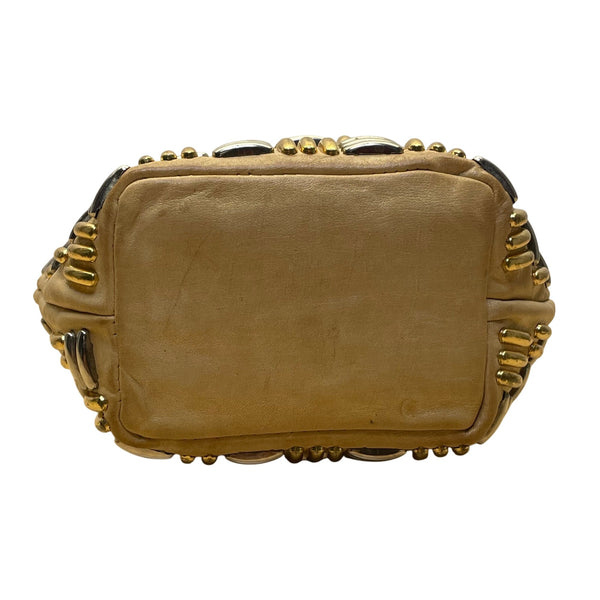 Vintage Jenny Tee Women’s Gold & Brown Metallic Textured USA-Made Shoulder Bag