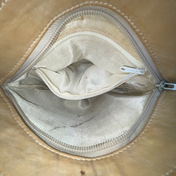 Vintage Jenny Tee Women’s Gold & Brown Metallic Textured USA-Made Shoulder Bag