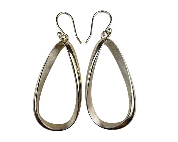 Sterling Silver Women's Polished Teardrop Earrings Silver 925 Hook Closure