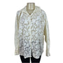 Ellen Tracy Womens Lace Cream Button-Down Top Size M