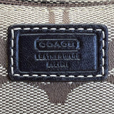 Coach Signature Brown Monogram With Leather Trim & Detachable Strap Wristlet Bag