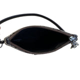 Coach Signature Brown Monogram With Leather Trim & Detachable Strap Wristlet Bag