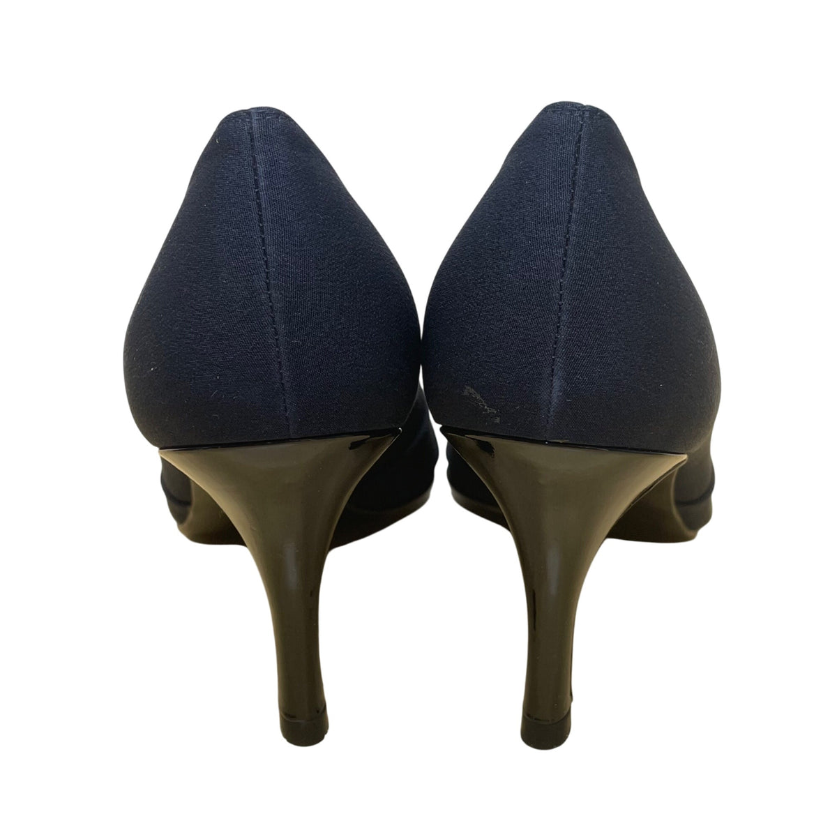 Stuart Weitzman Women’s Navy Crepe Lois Pointed Toe Heels With Bow Accent Sz 8M
