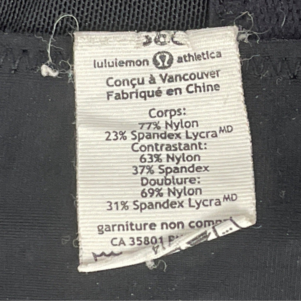 Lululemon Black Underwire Longline Bra With Adjustable Straps Szize 38C
