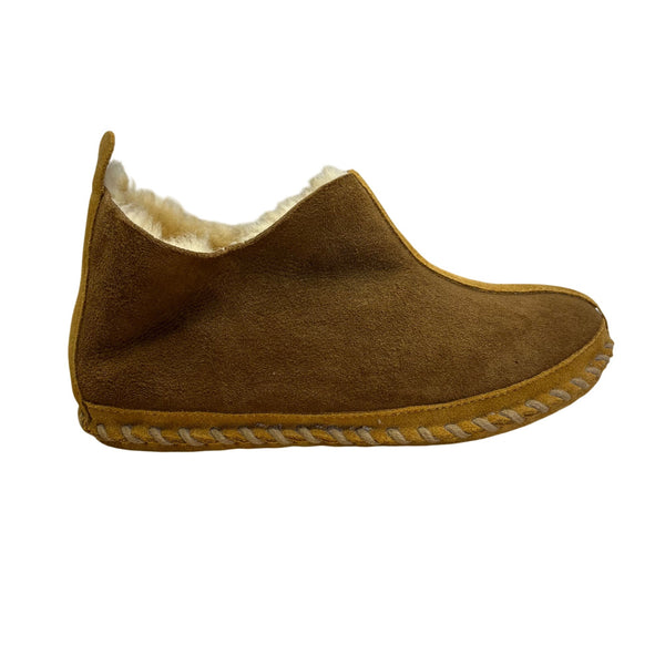 L.L. Bean Women’s Brown Cozy Shearling-Lined Suede Outdoor Slippers Size 9M