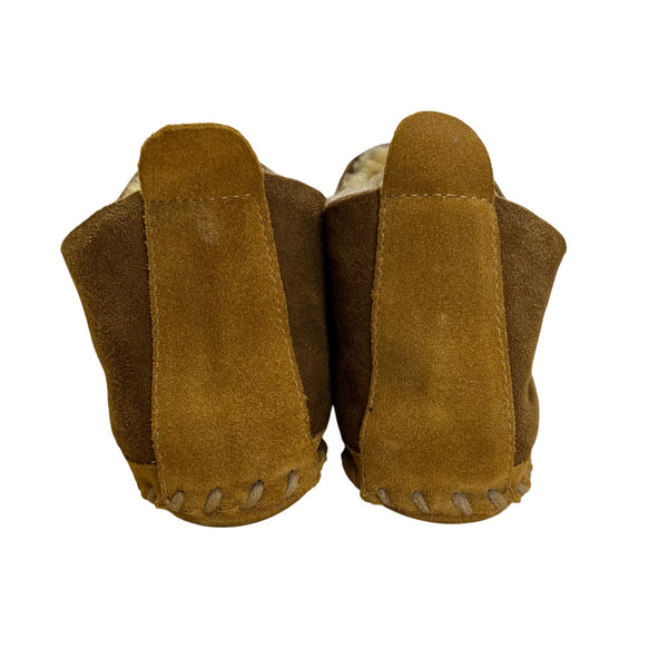 L.L. Bean Women’s Brown Cozy Shearling-Lined Suede Outdoor Slippers Size 9M
