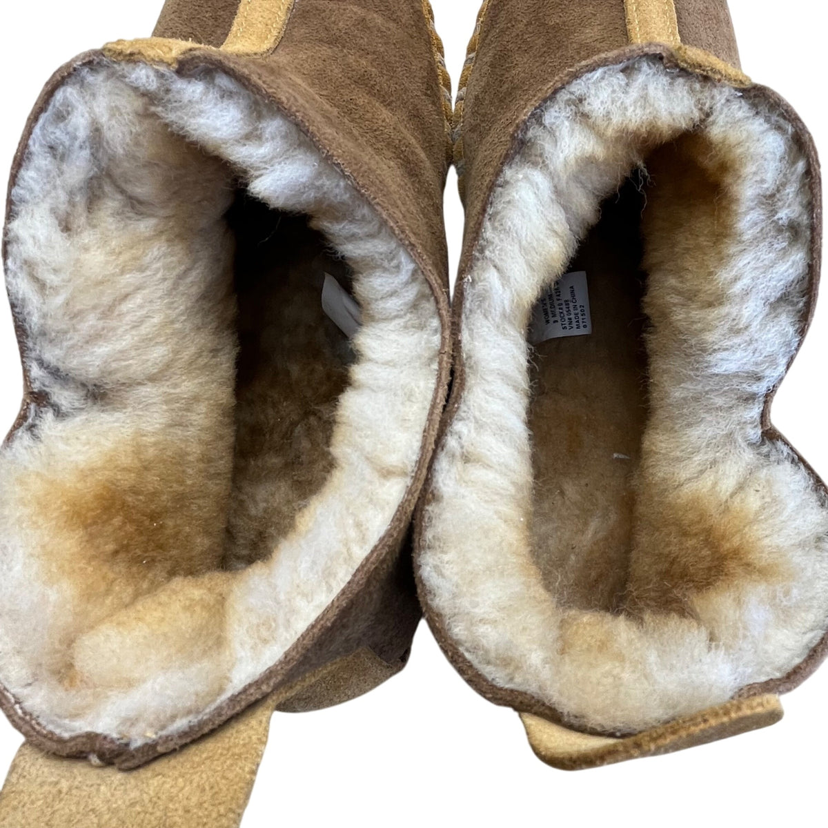 L.L. Bean Women’s Brown Cozy Shearling-Lined Suede Outdoor Slippers Size 9M