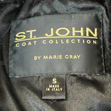 St.John Women's Black Fur Coat W/ Gold Accents & Lined Interior Size S
