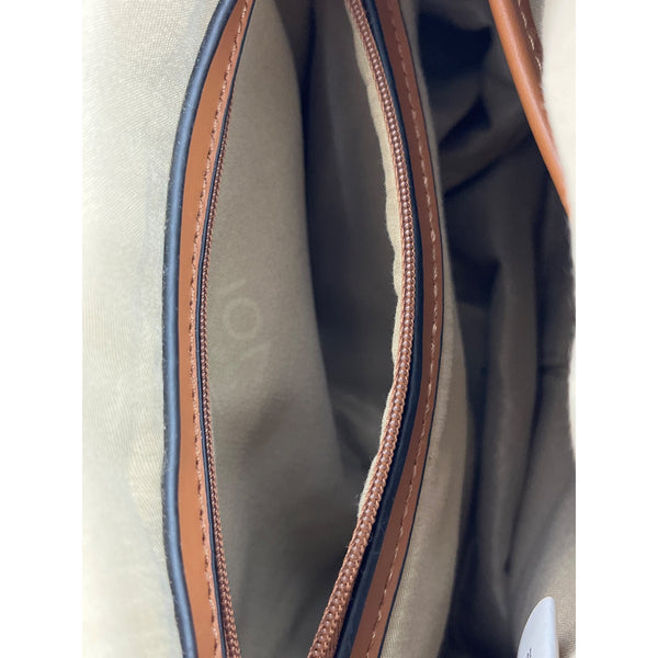 Jones New York Women's Tan Brown Signature Print Handbag Sz M