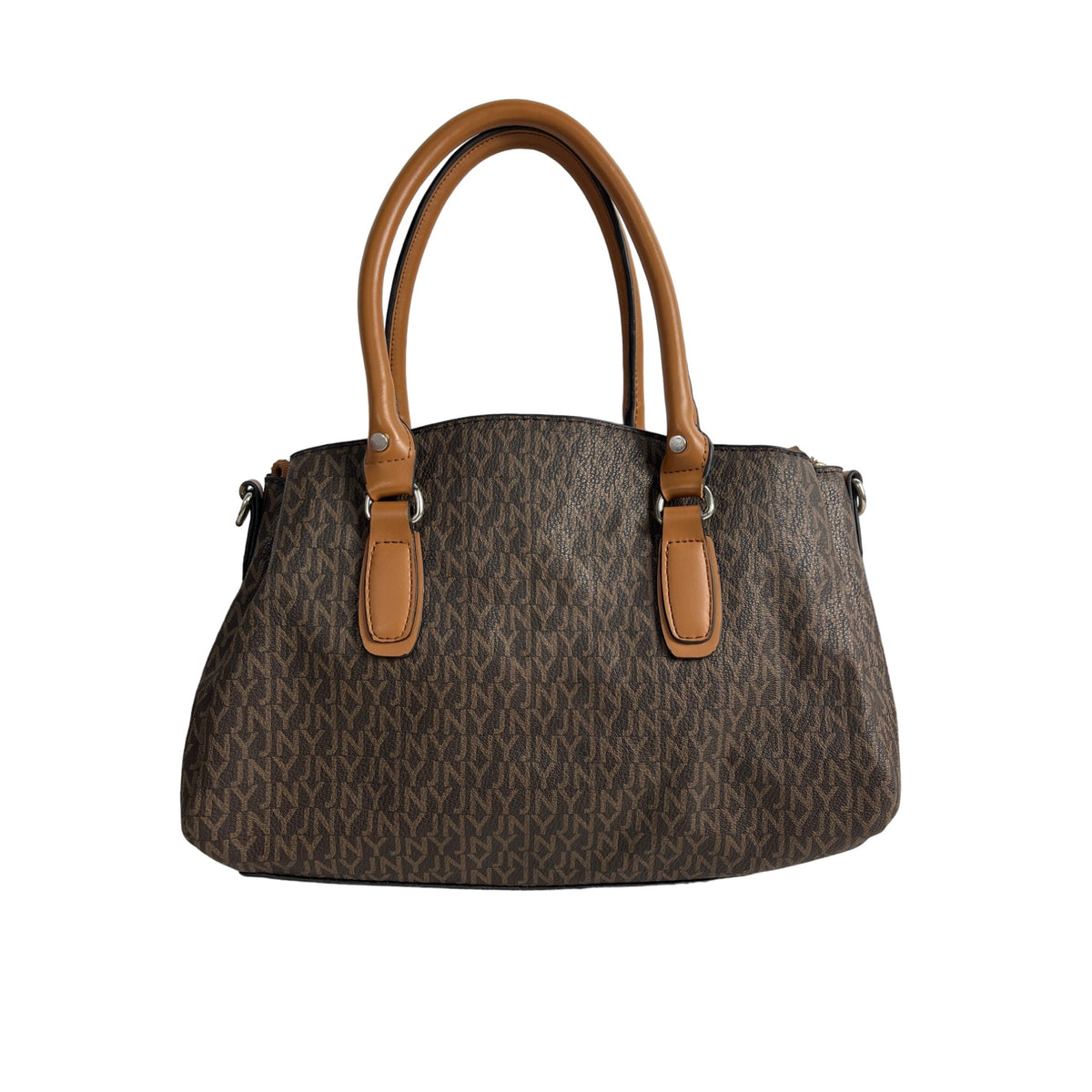 Jones New York Women's Tan Brown Signature Print Handbag Sz M