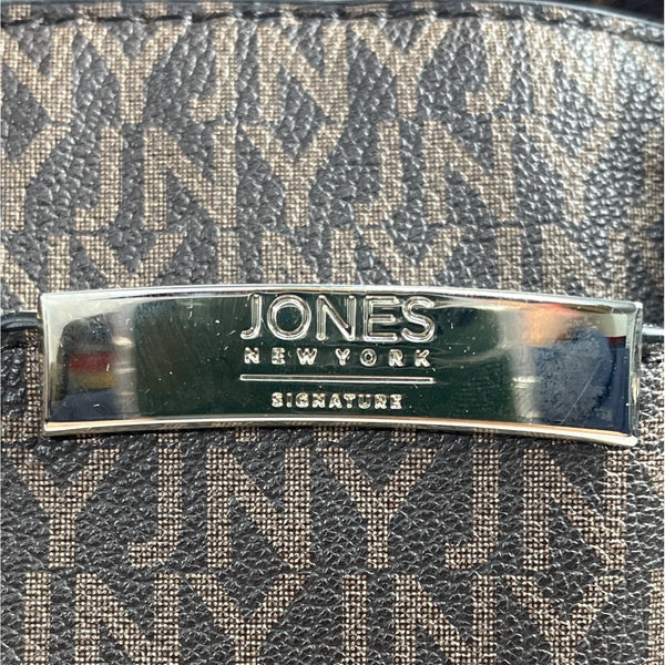 Jones New York Women's Tan Brown Signature Print Handbag Sz M