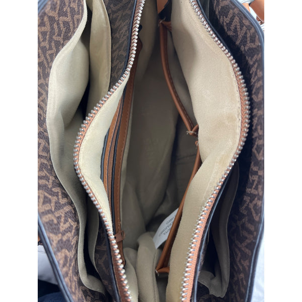 Jones New York Women's Tan Brown Signature Print Handbag Sz M