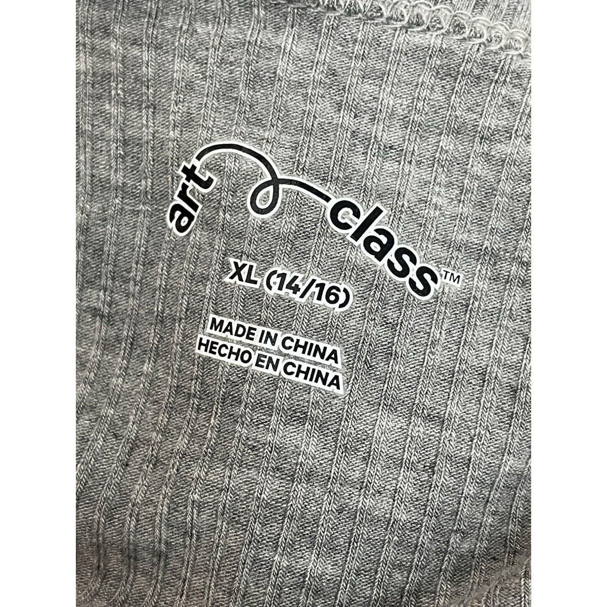 Art Class Womens Gray Ribbed V-Neck Short Sleeve Top XL New