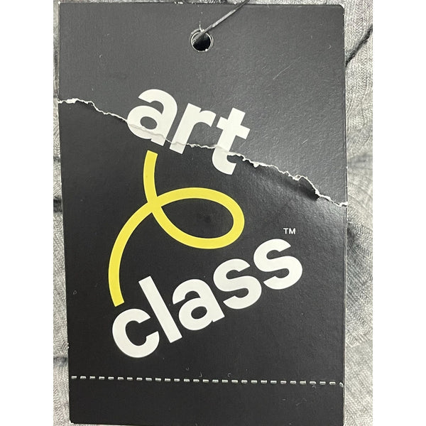 Art Class Womens Gray Ribbed V-Neck Short Sleeve Top XL New