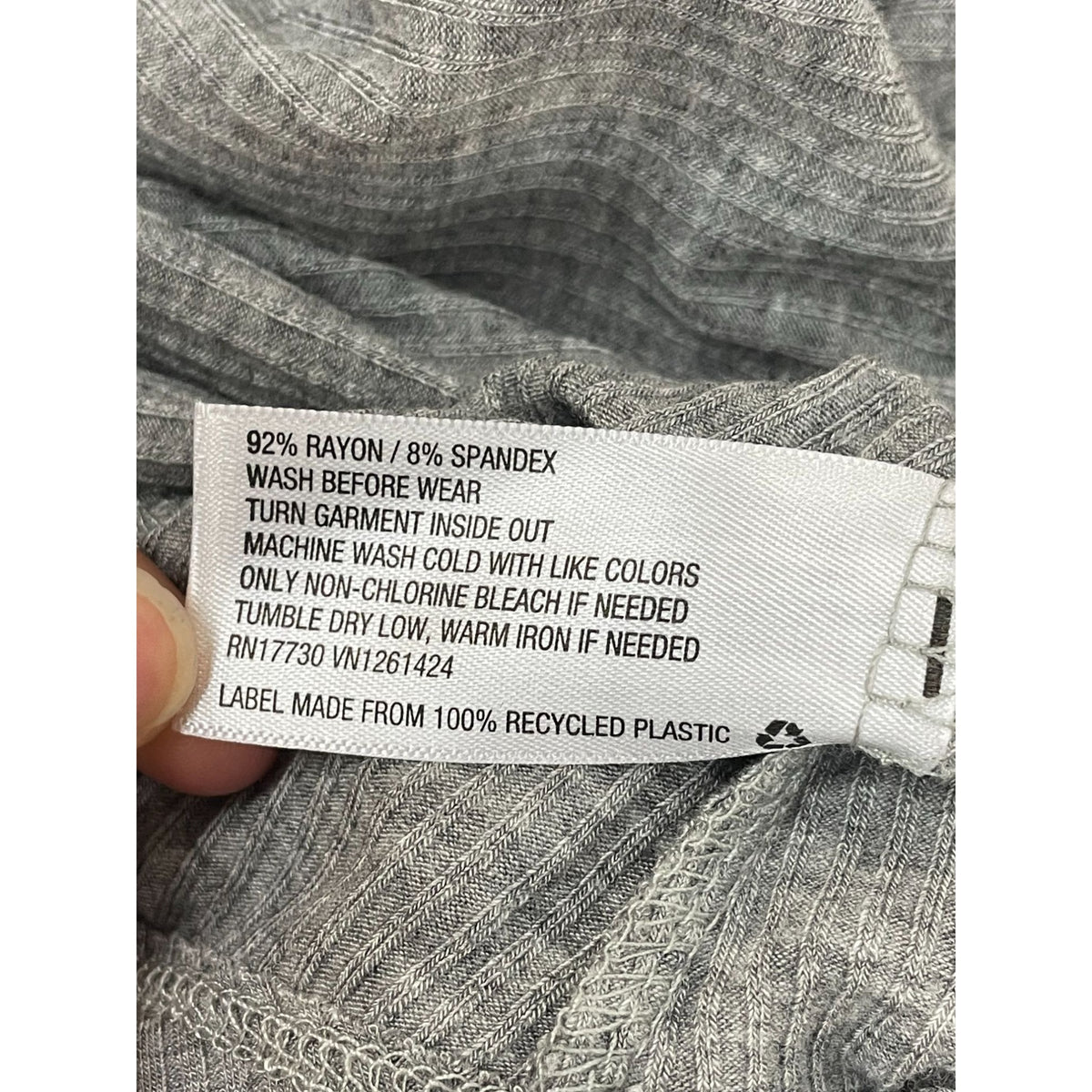 Art Class Womens Gray Ribbed V-Neck Short Sleeve Top XL New