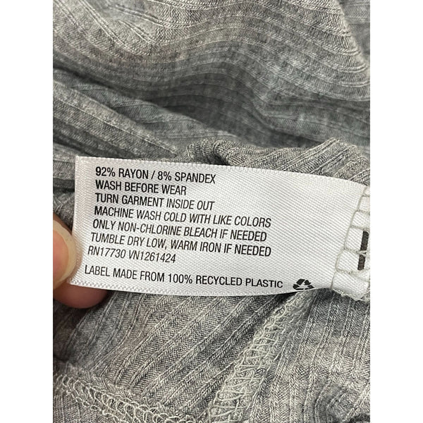 Art Class Womens Gray Ribbed V-Neck Short Sleeve Top XL New