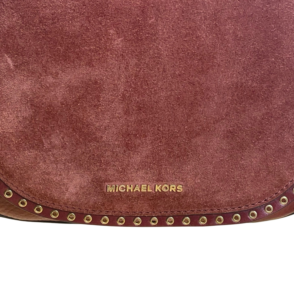 Michael Kors Women’s Rust Suede & Leather Saddle & Tassel Detail Crossbody Bag