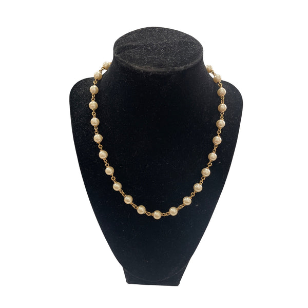 Napier Womens Gold Tone Faux Pearl Chain Necklace 18 Inches Elegant Jewelry Boxed Gift