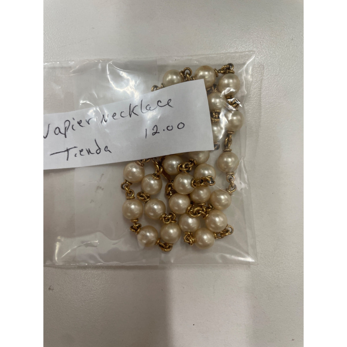 Napier Womens Gold Tone Faux Pearl Chain Necklace 18 Inches Elegant Jewelry Boxed Gift