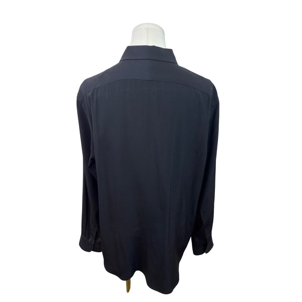 Ralph Lauren Womens Black Button-Up Shirt With Front Pockets Size 12