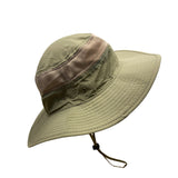 Outfly Wide Brim Outdoor Sun Hat With Mesh Panels Adjustable Chin Strap Beige