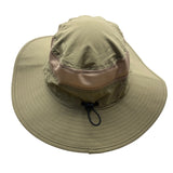 Outfly Wide Brim Outdoor Sun Hat With Mesh Panels Adjustable Chin Strap Beige
