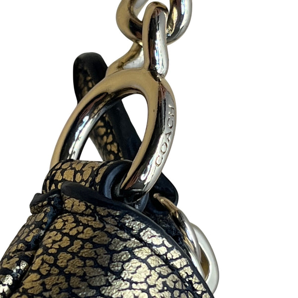 Coach Women’s Metallic Gold Leather With Chain Strap Crossbody Bag Size S